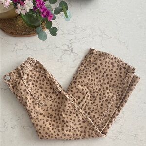 Little Co. Girls Leopard Print Corduroy Wide Leg Pants NWOT